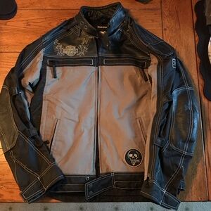 Men's Black and Gray Skull Motif Jacket